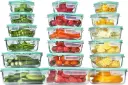 Vtopmart 8 Pack Glass Meal Prep Containers with Leak Proof Locking Lids, Airtight Food Storage Containers for Microwave, Oven, Freezer and Dishwasher, BPA