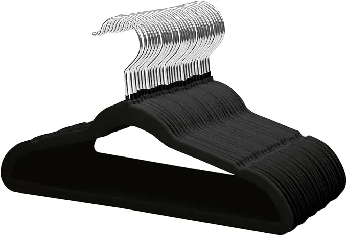 20Pcs Non Slip Felt Hangers Space Saving Clothes Hanger Velvet Hanger Heavy Duty Adult Hanger For Coat, Suit