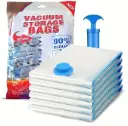 MOMENT 5 Pack Vacuum Storage Bags,Space Saver Bags With Suction Pump,Vacuum Sealer Bags for Store Clothing,Comforters,3 Size: [2Pcs 50 * 70cm][2Pcs 60 * 80cm][1Pcs 80 * 100cm]