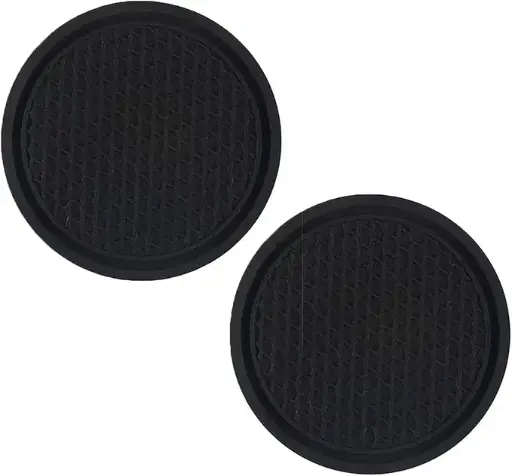 MOLIMI 2 Pcs Car Cup Holder Coaster, Non-Slip Cup Holders Embedded in Ornaments Coaster, Car Interior Accessories, Black
